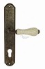 Door Handle Venezia  COLOSSEO  White Ceramic Gossamer CYL On Backplate PL02 Antique Bronze