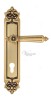 Door Handle Venezia  CASTELLO  CYL On Backplate PL96 French Gold + Brown