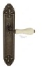 Door Handle Venezia  COLOSSEO  White Ceramic Gossamer On Backplate PL90 Antique Bronze