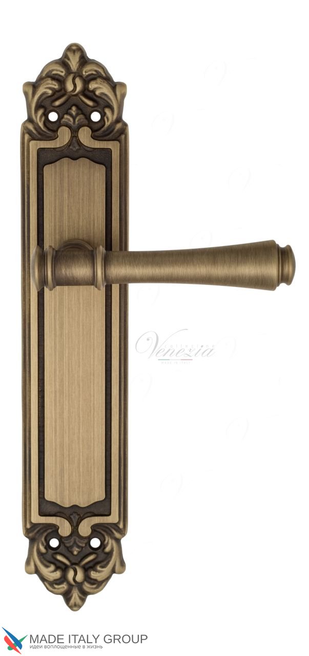 Door Handle Venezia  CALLISTO  On Backplate PL96 Mat Bronze