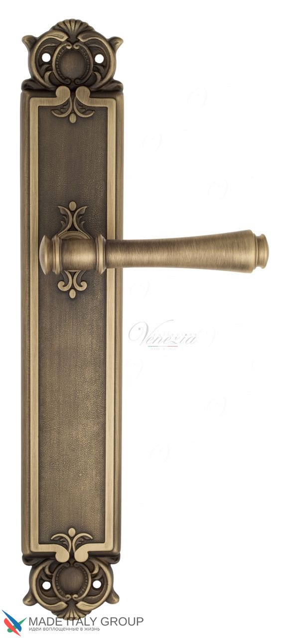 Door Handle Venezia  CALLISTO  On Backplate PL97 Mat Bronze