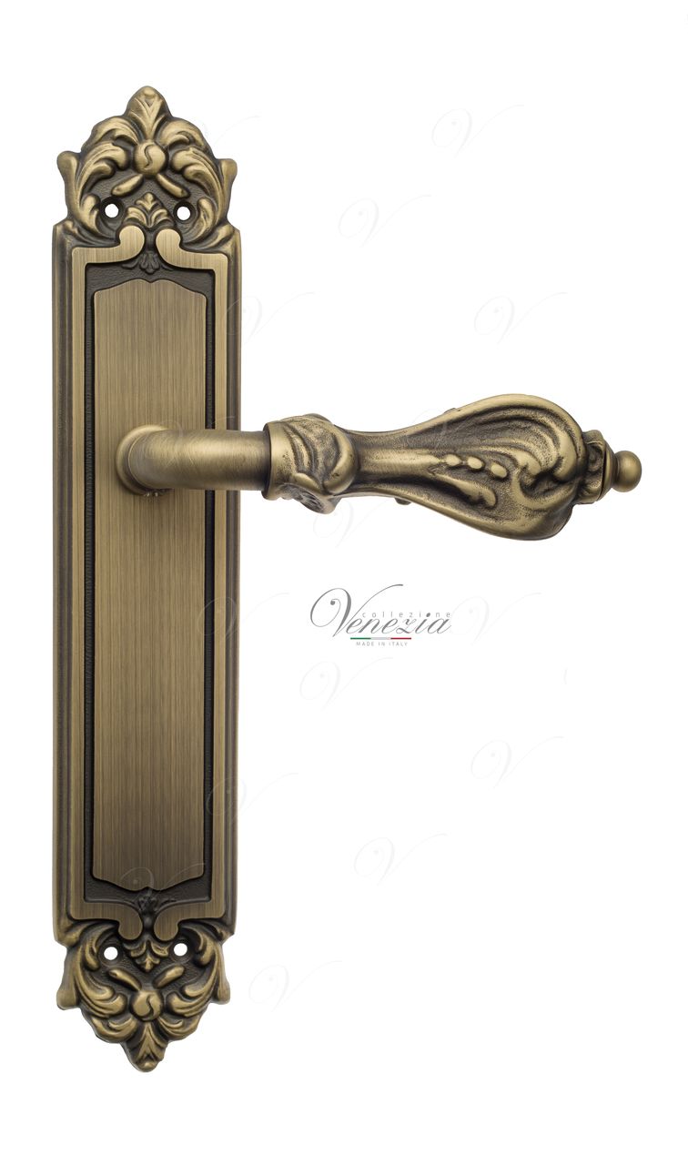 Door Handle Venezia  FLORENCE  On Backplate PL96 Mat Bronze