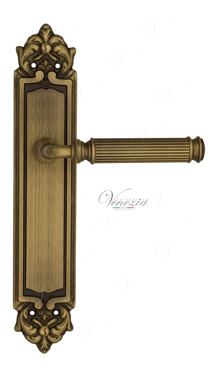 Door Handle Venezia  MOSCA  On Backplate PL96 Mat Bronze