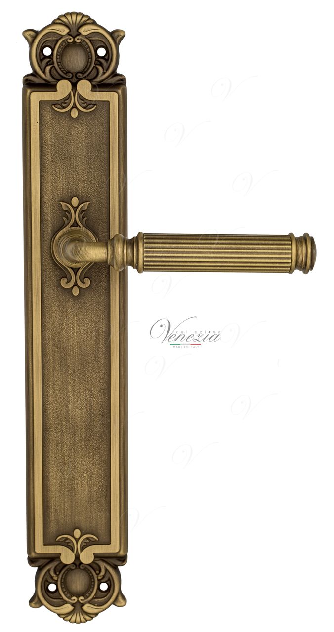 Door Handle Venezia  MOSCA  On Backplate PL97 Mat Bronze