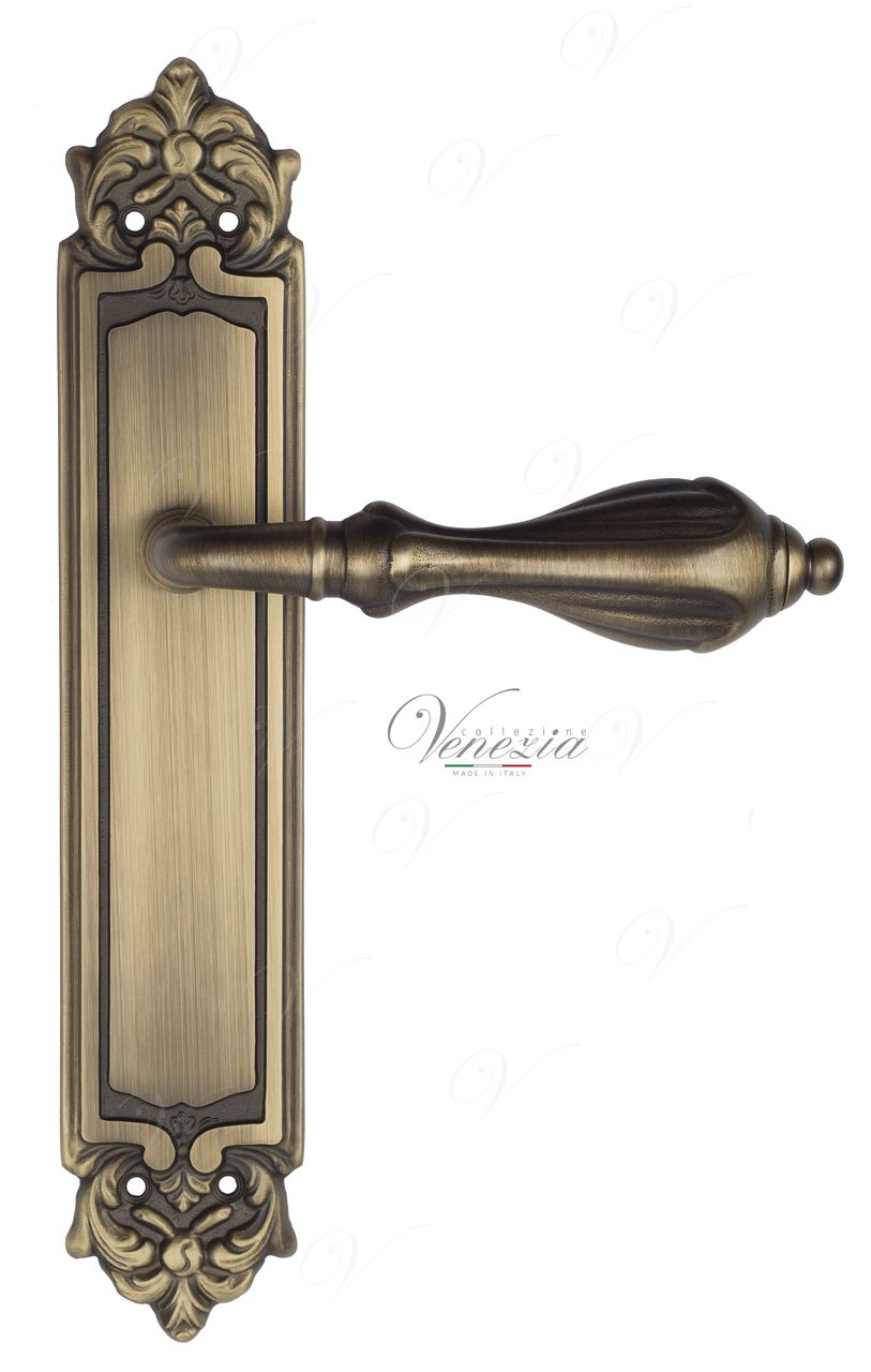 Door Handle Venezia  ANAFESTO  On Backplate PL96 Mat Bronze